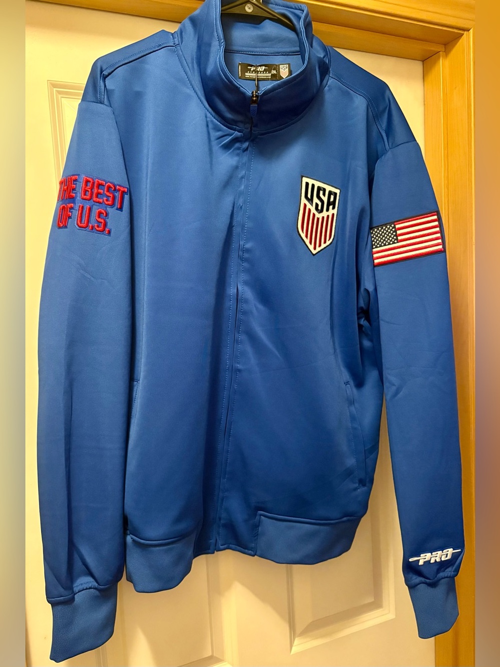 Pro Standard Men's Blue Zip Track 2XL USA Shield Logo Jacket NWT MSRP $100
